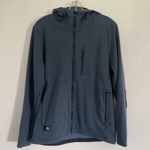 EUC Flylow Peirogi Hoody Men’s Medium Grid Fleece Ski Outdoors Full Zip Pockets